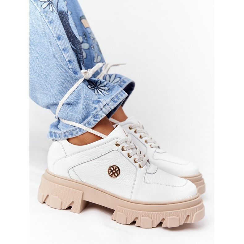 Lewski Shoes Scarpe Oxford in Pelle Lewski 3011-0 Bianco 2