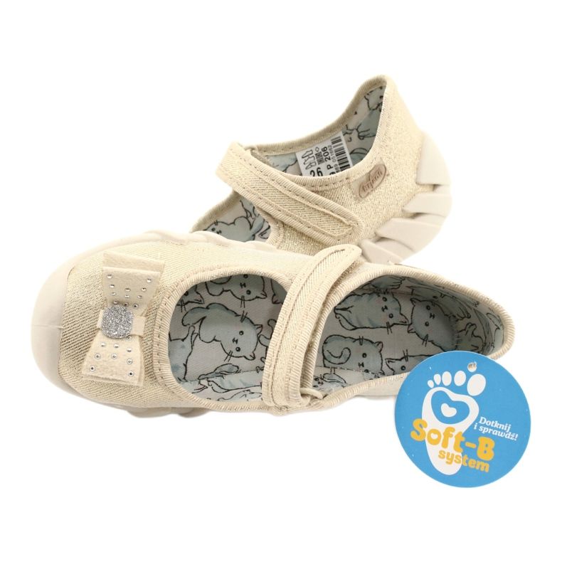 Slifori per bambini di Befado con un arco 109p206 oro d'oro 5