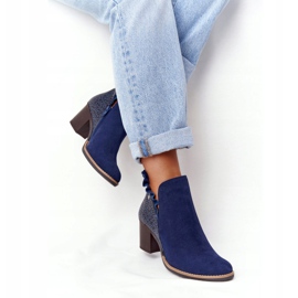 Stivali da donna in pelle con tacco alto Maciejka Blu navy 04833-17 3