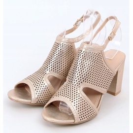 Sandali oro con tacco alto F1877 Gold d'oro 1