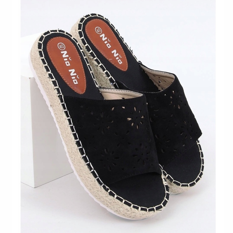 Espadrillas nere traforate 99-62A Nero 1