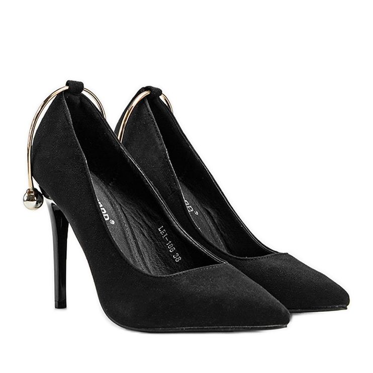 Décolleté nere su spilla con gioielli Christine nero d'oro 1
