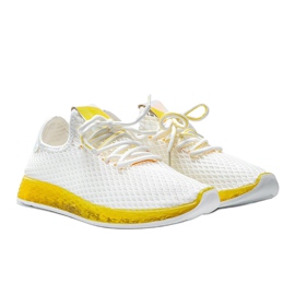 Scarpe slip-on Marley bianche e gialle bianco 1