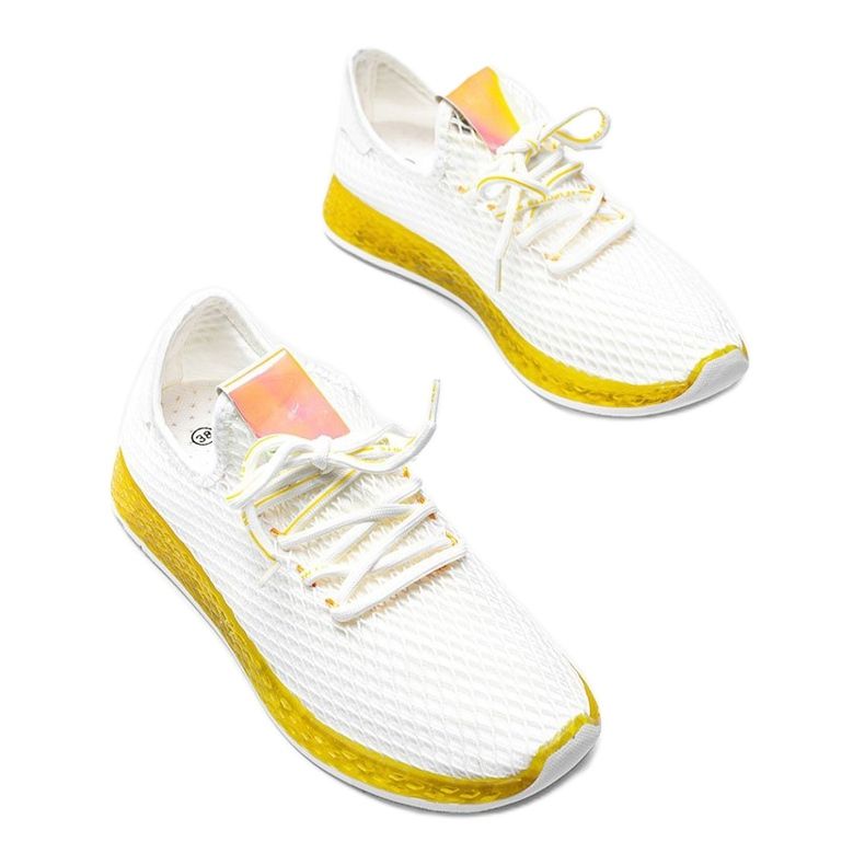 Scarpe slip-on Marley bianche e gialle bianco 2