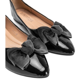Ballerine laccate nere con fiocco Mitchel nero 1