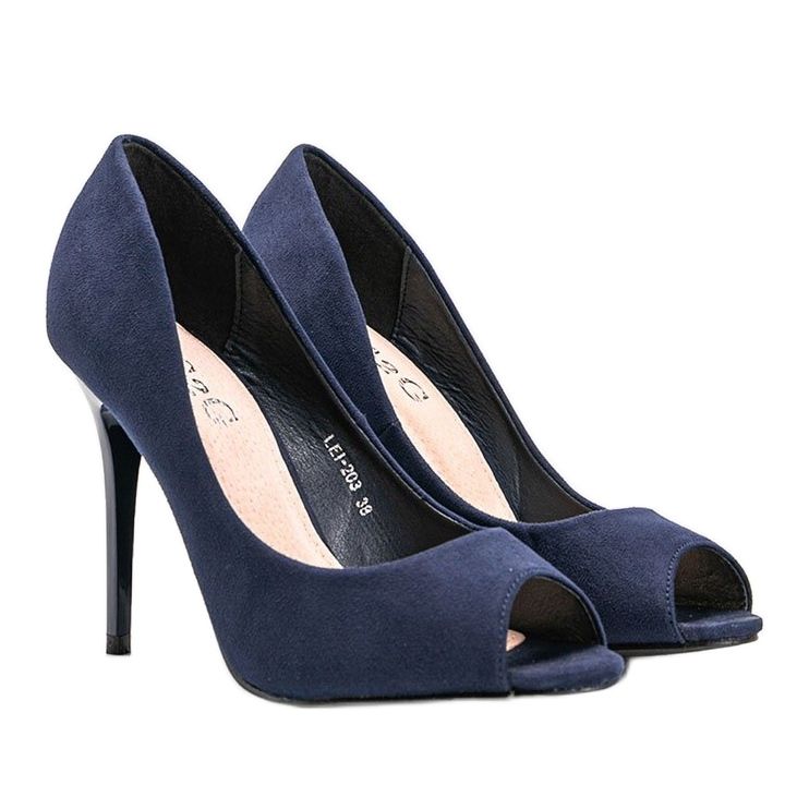Décolleté blu navy su tacco a spillo Janessa 1