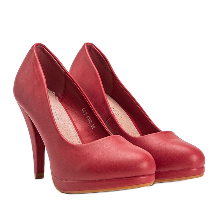 Décolleté rosse in ecopelle sulla piattaforma Liana rosso 1
