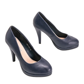 Décolleté in ecopelle blu navy sulla piattaforma Liana 1