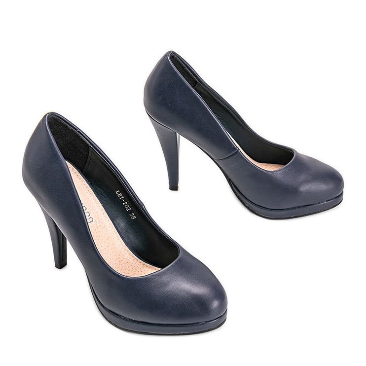 Décolleté in ecopelle blu navy sulla piattaforma Liana 1