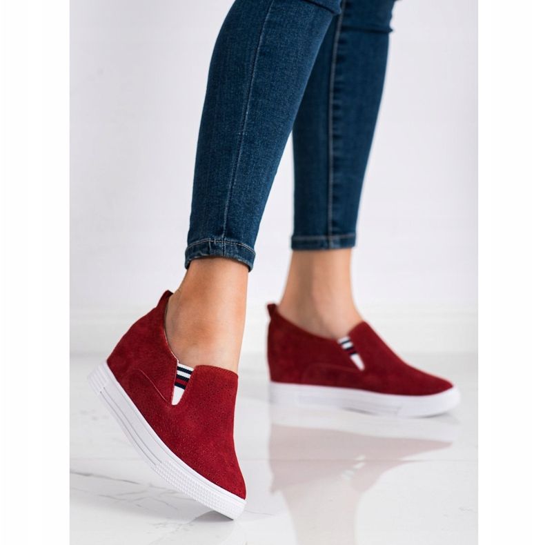 Filippo Scarpe con zeppa in pelle rosso 1