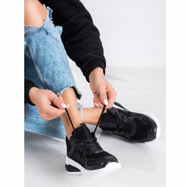 SHELOVET Scarpe sportive traforate nero 1