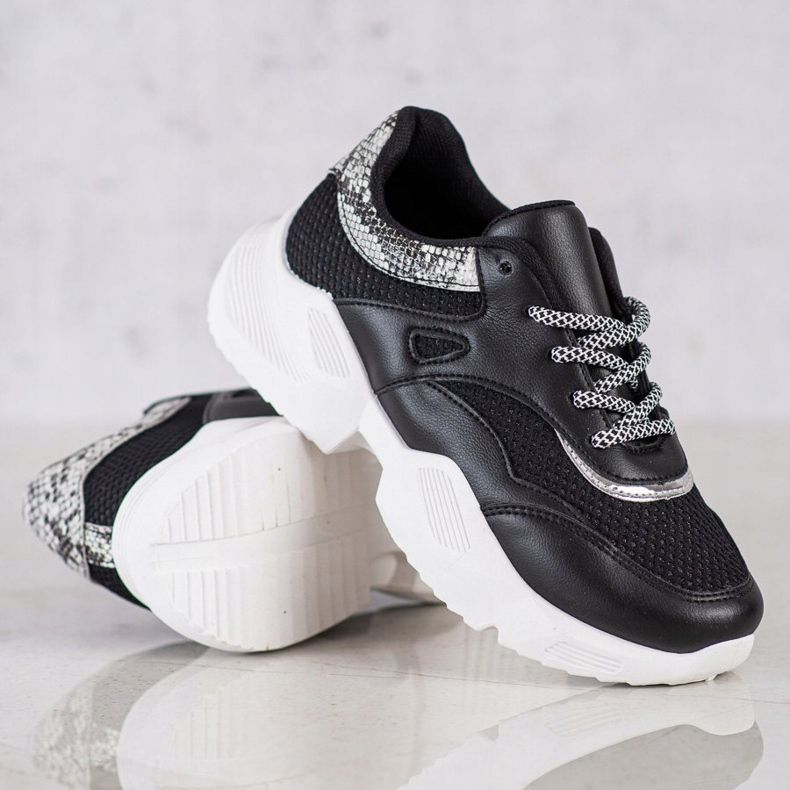 SHELOVET Sneakers nere con stampa serpente nero 1