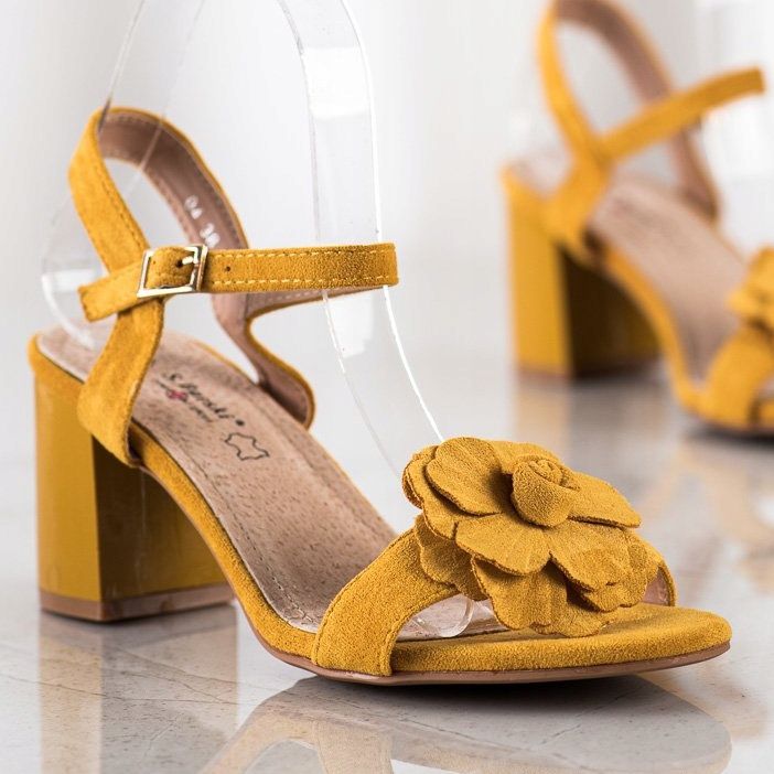 S. BARSKI Sandali Con Fiore S.BARSKI. giallo 1