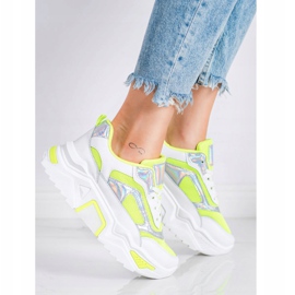SHELOVET Sneakers Sulla Piattaforma Con Mesh bianco multicolore verde 1