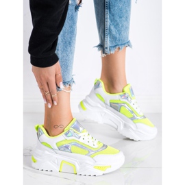 SHELOVET Sneakers Sulla Piattaforma Con Mesh bianco multicolore verde 2