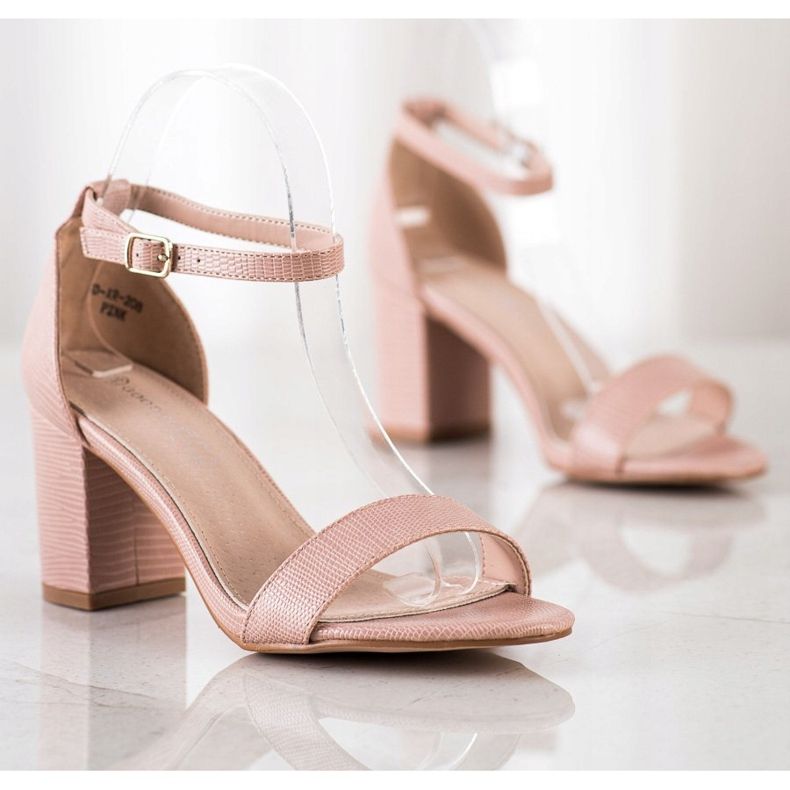 Goodin Sandali classici con tacco alto rosa 1