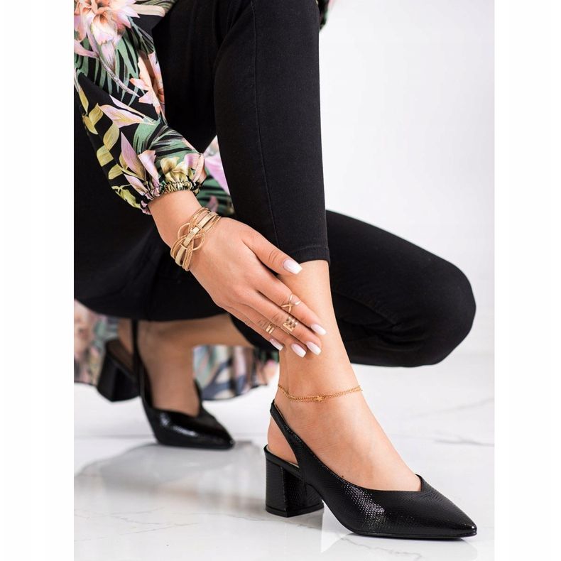 Goodin Décolleté alla moda con tacco a vista nero 1