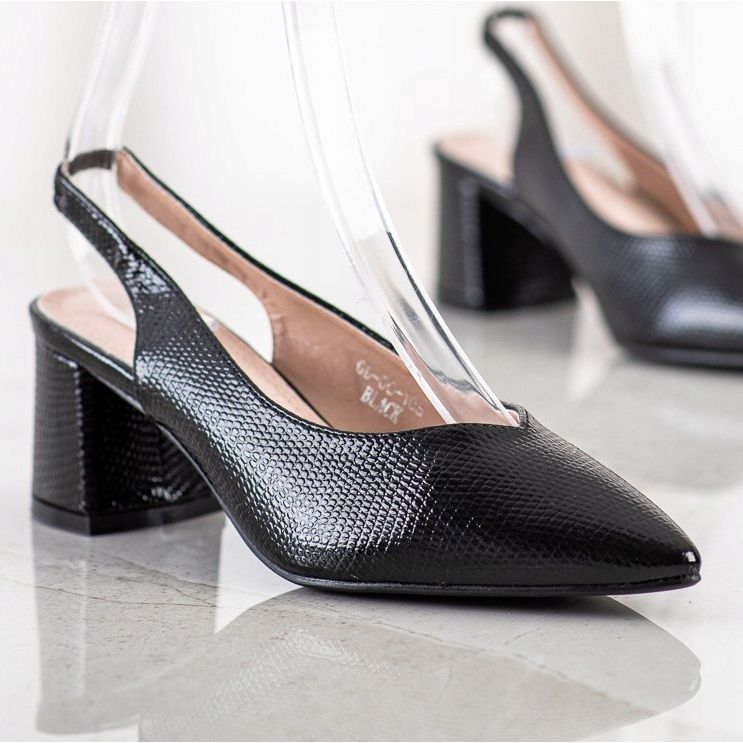 Goodin Décolleté alla moda con tacco a vista nero 2