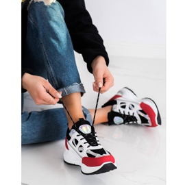 SHELOVET Scarpe da ginnastica alla moda bianca nero rosso d'argento 1