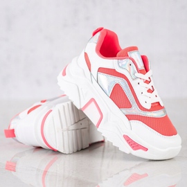 SHELOVET Sneakers Sulla Piattaforma Con Mesh bianco rosso 1