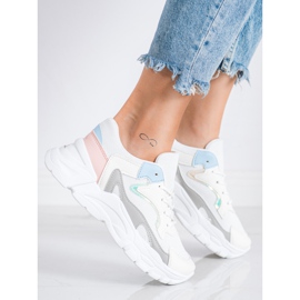 SHELOVET Sneakers alla moda sulla piattaforma bianco blu rosa grigio 1