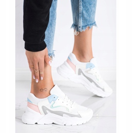 SHELOVET Sneakers alla moda sulla piattaforma bianco blu rosa grigio 2