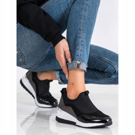 Goodin Sneakers con zeppa in pelle nero 2