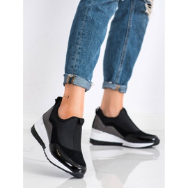 Goodin Sneakers con zeppa in pelle nero 1