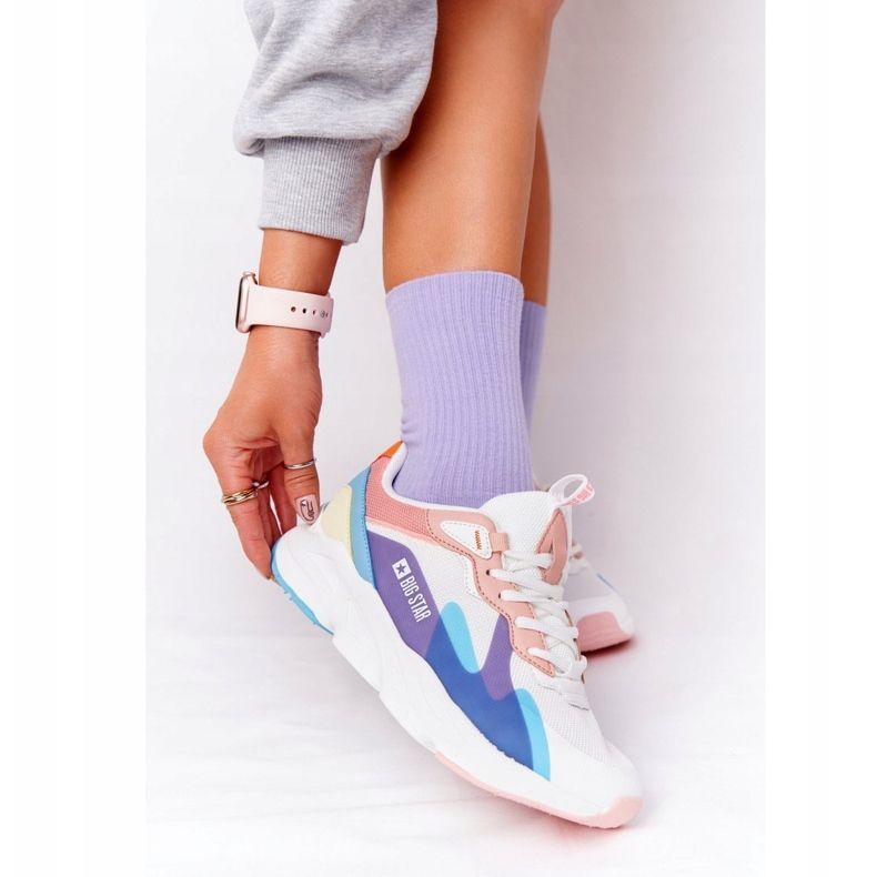 Scarpe Sportive Donna Memory Foam Big Star HH274809 Bianco-Rosa viola blu 1