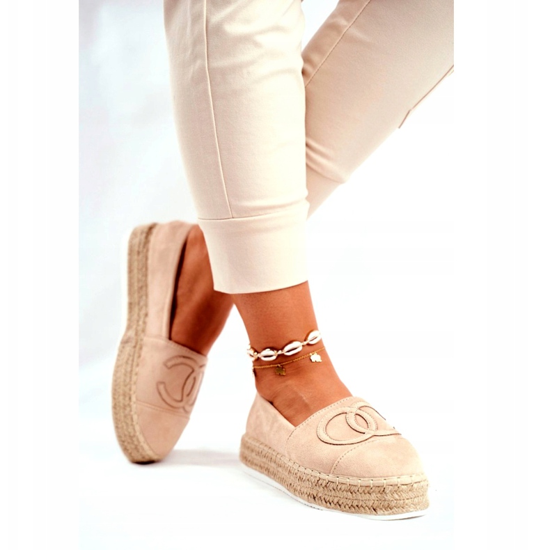 PS1 Espadrillas Da Donna Su Una Piattaforma Di Paglia Beige Febi 2