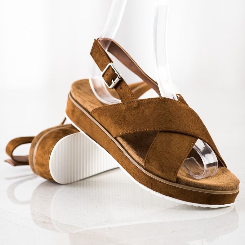 Goodin Sandali marroni sulla piattaforma marrone 2