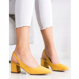 Goodin Décolleté slip-on con tacco a vista giallo 1