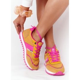 Scarpe sportive da donna Memory Foam Big Star HH274273 Giallo rosa 1