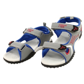 American Club Sandali grigi Inserimento in pelle per bambini americani grigio 1