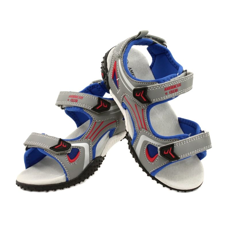American Club Sandali grigi Inserimento in pelle per bambini americani grigio 4