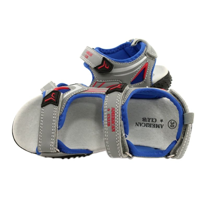 American Club Sandali grigi Inserimento in pelle per bambini americani grigio 3