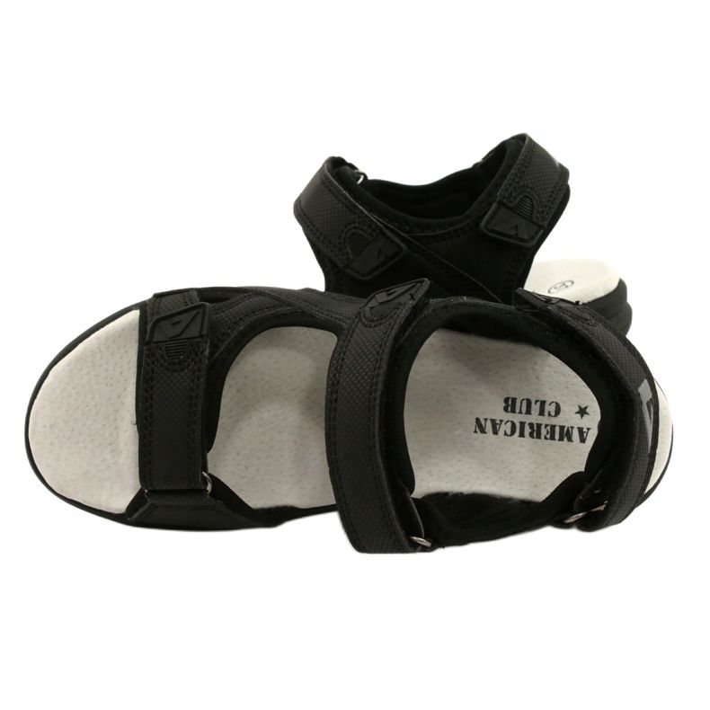 American Club Sandali Sportivi Inserto in Pelle HL09/21 Nero 3