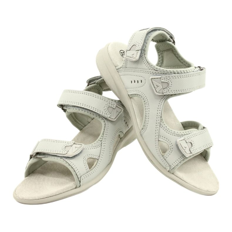 American Club Sandali Sportivi Inserto in Pelle HL09/21 Grigio Chiaro 4
