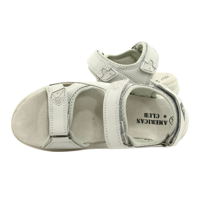 American Club Sandali Sportivi Inserto in Pelle HL09/21 Grigio Chiaro 3