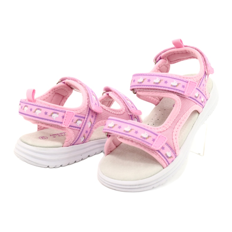 Sandali Rosa American Club RL39 Soletta In Pelle 3