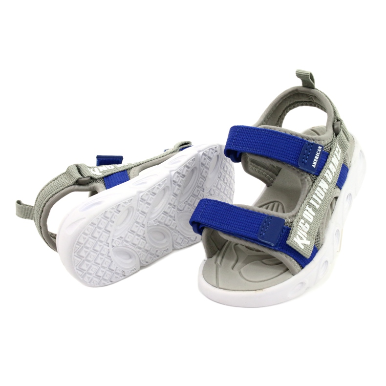 American Club Sandals Boys con insole in schiuma in velcro RL27/21 Gray grigio 2