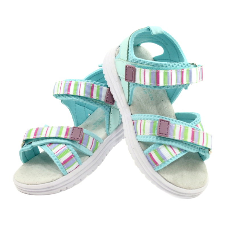 American Club Inserto in pelle sandali per bambini per il club americano in velcro rl44/21 colorato multicolore 3