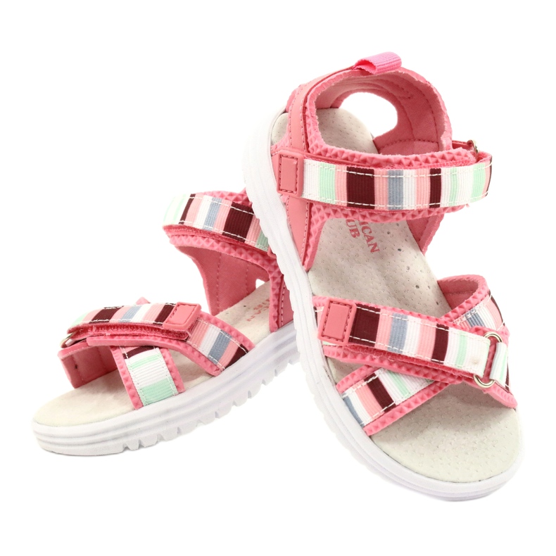 American Club Girls 'sandals in pelle in pelle ininsetta arman club rosa rl44/21 4