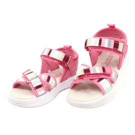 American Club Girls 'sandals in pelle in pelle ininsetta arman club rosa rl44/21 1