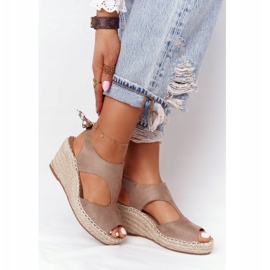 EVE Sandali con zeppa Mykonos beige con trecce 2