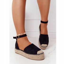 MSMG Espadrillas Sulla Piattaforma Di Paglia Nere Bali nero 2