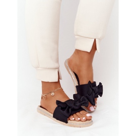 MSMG Pantofole In Gomma Andrea Nere Con Fiocco beige nero 2