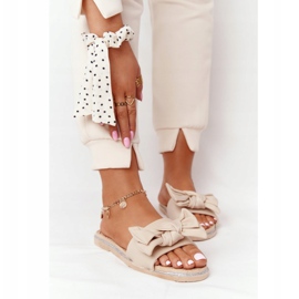 MSMG Ciabatte Andrea In Gomma Beige Con Fiocco 2