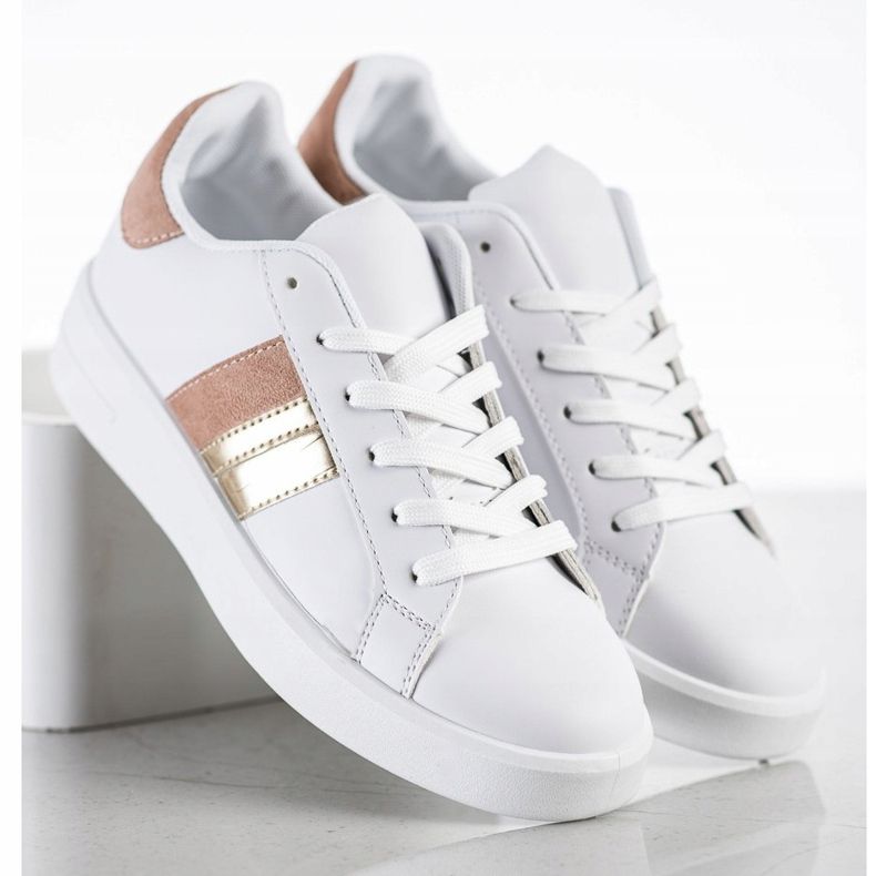 SHELOVET Scarpe da ginnastica bianche casual bianca 2