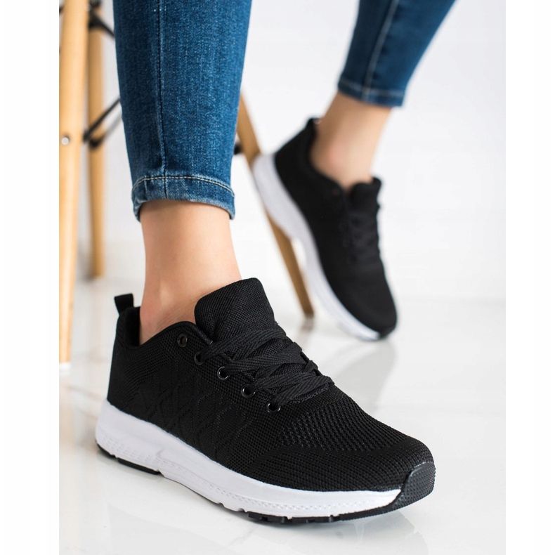 SHELOVET Sneakers leggere con lacci nero 2